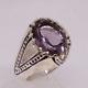 Ring Men Silver 950 Band Jewelry Size 10us 22 G Men's Handmade Amethyst Gemstone