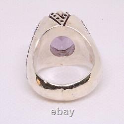 Ring Men Silver 950 Band Jewelry Size 10US 22 g Men's Handmade Amethyst Gemstone