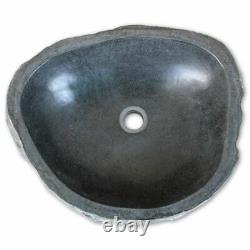 River Stone Sink Wash Basin for Bathroom or Washroom Oval 38-45cm