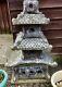 Rustic Stone Concrete 3 Tier Vintage Pagoda Chinese Garden Ornament