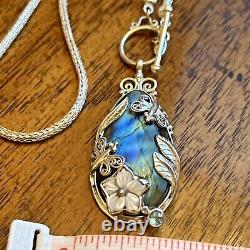 SAJEN SILVER Malagasy Labradorite and Multi Gemstone Necklace 20 In in Sterling