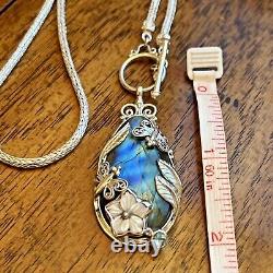SAJEN SILVER Malagasy Labradorite and Multi Gemstone Necklace 20 In in Sterling