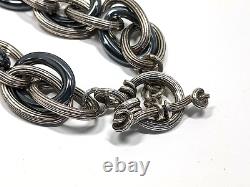 STEPHEN DWECK 19 Sterling Silver 925 & Hematite Chain Toggle Necklace 203g
