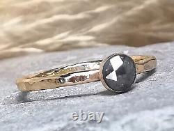 Salt & Pepper Grey Diamond Ring 9ct Gold Filled Engagement April Birthstone