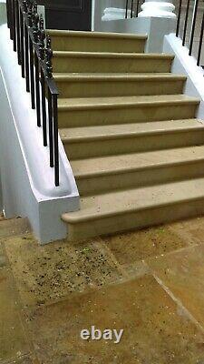 Sawn Step Treads with Bullnose Front Natural Yorkshire York Stone
