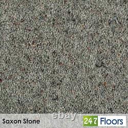 Saxon Stone Natural Berber Twist Deluxe 55oz Carpet Wool Mix Actionback Bedroom