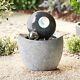 Serenity Garden 53cm Stone-effect Water Feature Led Outdoor Fountain Decor New
