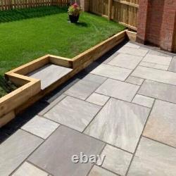 Silver Grey 4 Sizes Calibrated Indian sandstone paving slabs