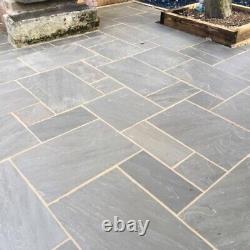 Silver Grey 4 Sizes Calibrated Indian sandstone paving slabs