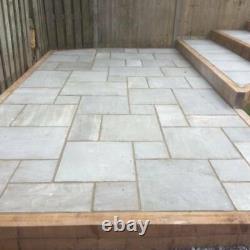Silver Grey Sandstone Indian Natural Paving Floor Slabs 18mm Patio Stone 21.62m2