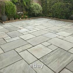 Silver Grey Sandstone Indian Natural Paving Slabs Sawn Patio Stone Floor 15.39m2
