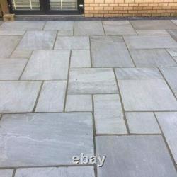 Silver Grey Sandstone Natural Paving Slabs Tumbled Patio Stone Flooring 15.25 m2