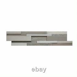 Silver Grey Sandstone Split Face Stone Wall Cladding Mosaic Tiles 3D Effects New