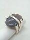 Silver Ring 925 With Agate Grey Natural Stone Semiprecious