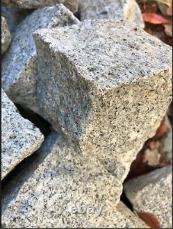 Silver grey granite cobble setts unused (100)