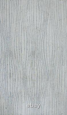 Simple Gray Carpet Floral Decor Art Tile Stone Marble Mosaic GEO1985