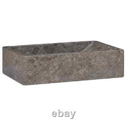 Sink 45x30x12cm Marble Bathroom Natural Stone Bowl Basin Black/Cream vidaXL
