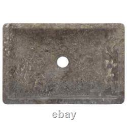 Sink 45x30x12cm Marble Bathroom Natural Stone Bowl Basin Black/Cream vidaXL