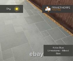 Smooth Paving Slabs Grey / Blue Limestone Stylish and Modern Appearance