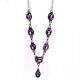 Solid 925 Silver Oxidized Necklace Purple Amethyst Gemstone 16+2 Necklace