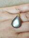 Solid 9ct Gold Natural Rainbow Blue Silky Grey Moonstone Pendant Only