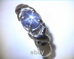 Star Sapphire Natural Genuine Gemstone Sterling Silver Lady, s Ring RSS, 668