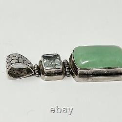 Sterling Silver 925 Jade Pendant + Other Stone