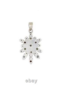 Sterling Silver Gemstone Star Pendant Necklace Colorful Stone Pendant 925 Silver