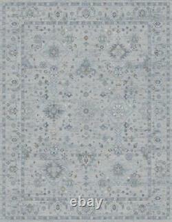 Stone Grey Blue Vintage Faded Traditional Durable Quality Area Rugs Runner Round