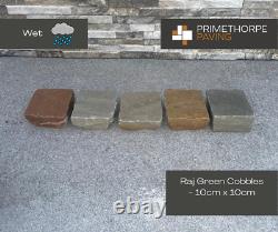 Stone Setts 10cm x 10cm Raj Green Sandstone Natural Dressed + Split