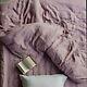 Stone Washed 100% Natural Linen Grey Purple Bedding Set Duvet Cover Sheet 2020