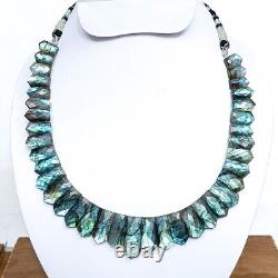 Stunning Labradorite Gemstone Beaded Necklace Gift For Wedding Jewelry 16 Long