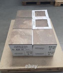 TILES JOBLOT 28 Terracotta/Grey Anti-slip Stone Look 31x31 Porcelain Tiles 40m2