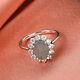 Tjc Meteorite Halo Ring In 9ct White Gold Gemstone Jewellery