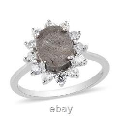 TJC Meteorite Halo Ring in 9ct White Gold Gemstone Jewellery