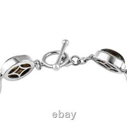 TJC labradorite Cluster Bracelet in Silver Size 7.5 Inches Metal Wt. 17 Grams