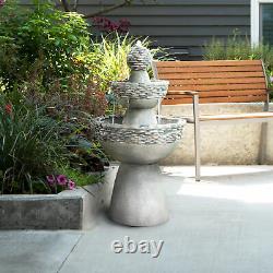 Teamson Home Garden Water Fountain Feature, Outdoor Large Stone Effect Waterfall