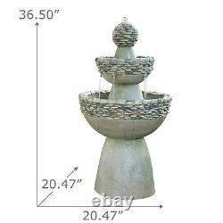 Teamson Home Garden Water Fountain Feature, Outdoor Large Stone Effect Waterfall