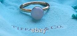 Tiffany & Co 18k Rose Gold Grey Moonstone 8mm Bead Ring 6