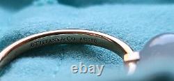 Tiffany & Co 18k Rose Gold Hard Wear Grey Moonstone 8mm Bead Ring 6