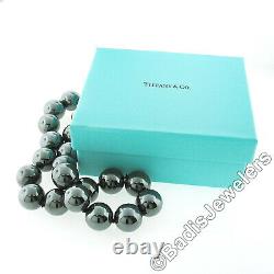 Tiffany & Co. Paloma Picasso Silver HUGE 18mm Hematite Ball Bead Strand Necklace