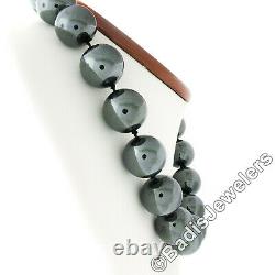 Tiffany & Co. Paloma Picasso Silver HUGE 18mm Hematite Ball Bead Strand Necklace
