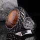 Tiger Eye Stone 925 Sterling Silver Men's Ring Natural Stone Men's Ring