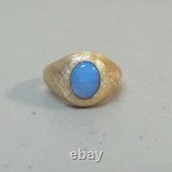 VINTAGE 14K YELLOW GOLD & CABOCHON FIRE OPAL RING, SIZE 7.25 Appraised $1250.00
