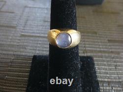 VINTAGE 60'S NATURAL PURPELISH BLUE 6 RAY 10 CARAT STAR SAPPHIRE RING 5.5 5g TW
