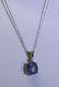 Vtg 14k White Gold And 100% Natural Blue Star Sapphire Pendant Necklace 16 Inch