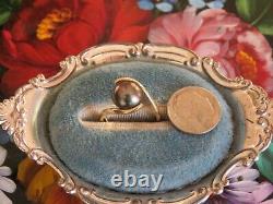 VTG Solid 14 Yellow Gold Natural Big Tahitian Pearl Solitaire Ring Sz. 7 4.2gr