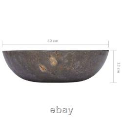 VidaXL Sink Grey Marble Natural Stone Basin Washroom Bathroom Accessory Home