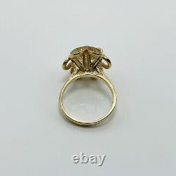 Vintage 4.50ct Natural Quartz 14k Yellow Gold Ring (9008)