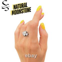 Vintage Ring Real Sterling Silver 925 Natural Moon Stone Fashion Jewelry Size 7